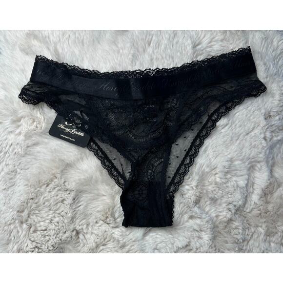 Honey Birdette SOFIA🖤 Black Lace Monogram Brief Small - Picture 3 of 4